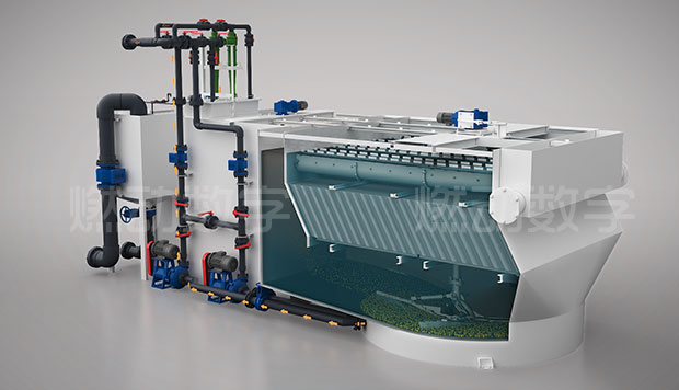 一體化多效澄清系統三維動畫 一體化多效澄清系統三維動畫